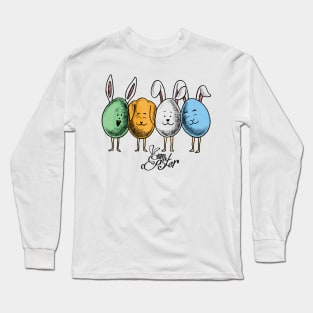 Happy Easter Egg Bunny Long Sleeve T-Shirt